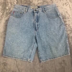 Vintage Bugle Boy Distressed 90s 750 Jean Shorts‎ Jorts Men Size 36 Blue Denim